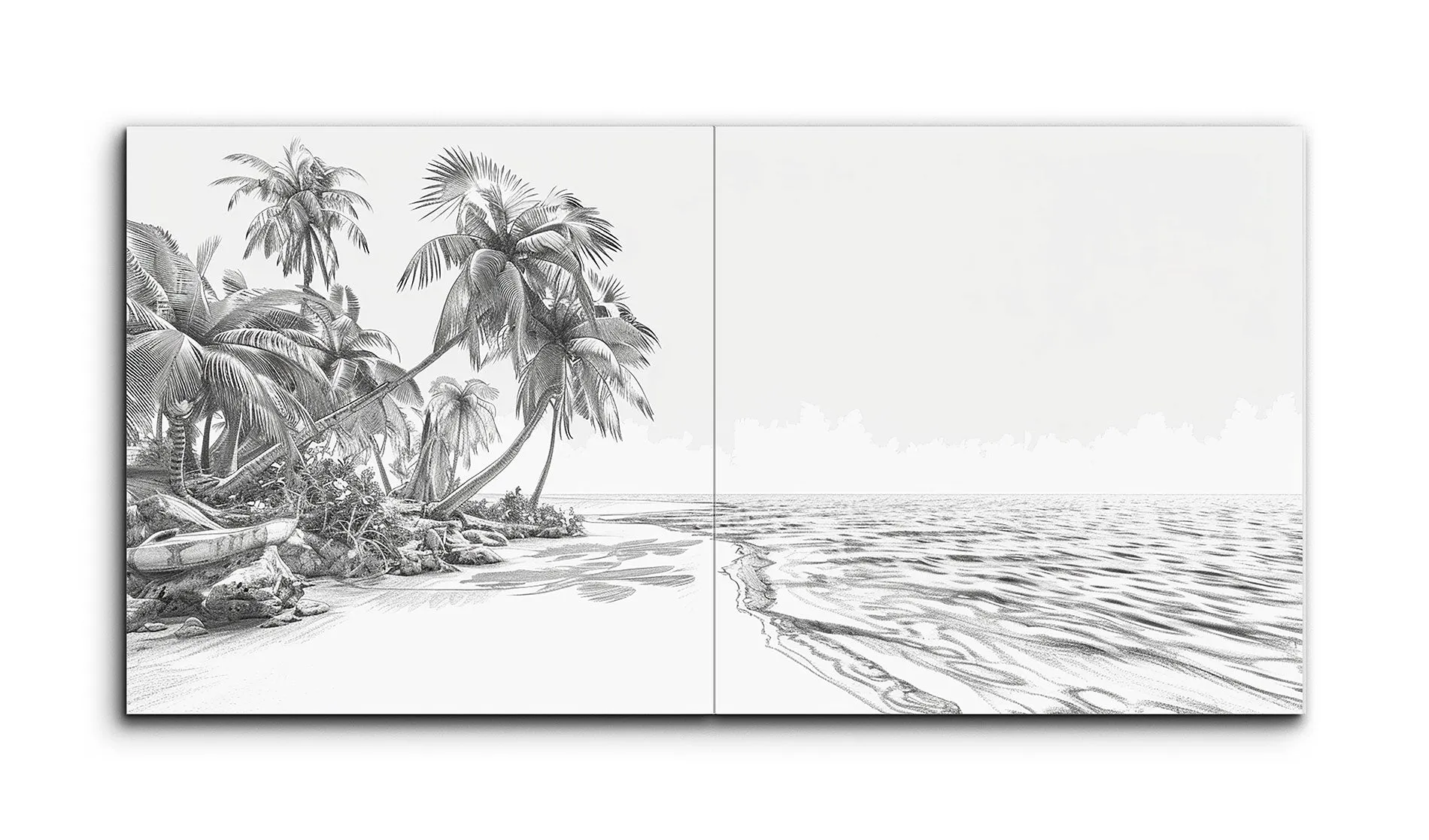 Serene Tropical Beach Drawing