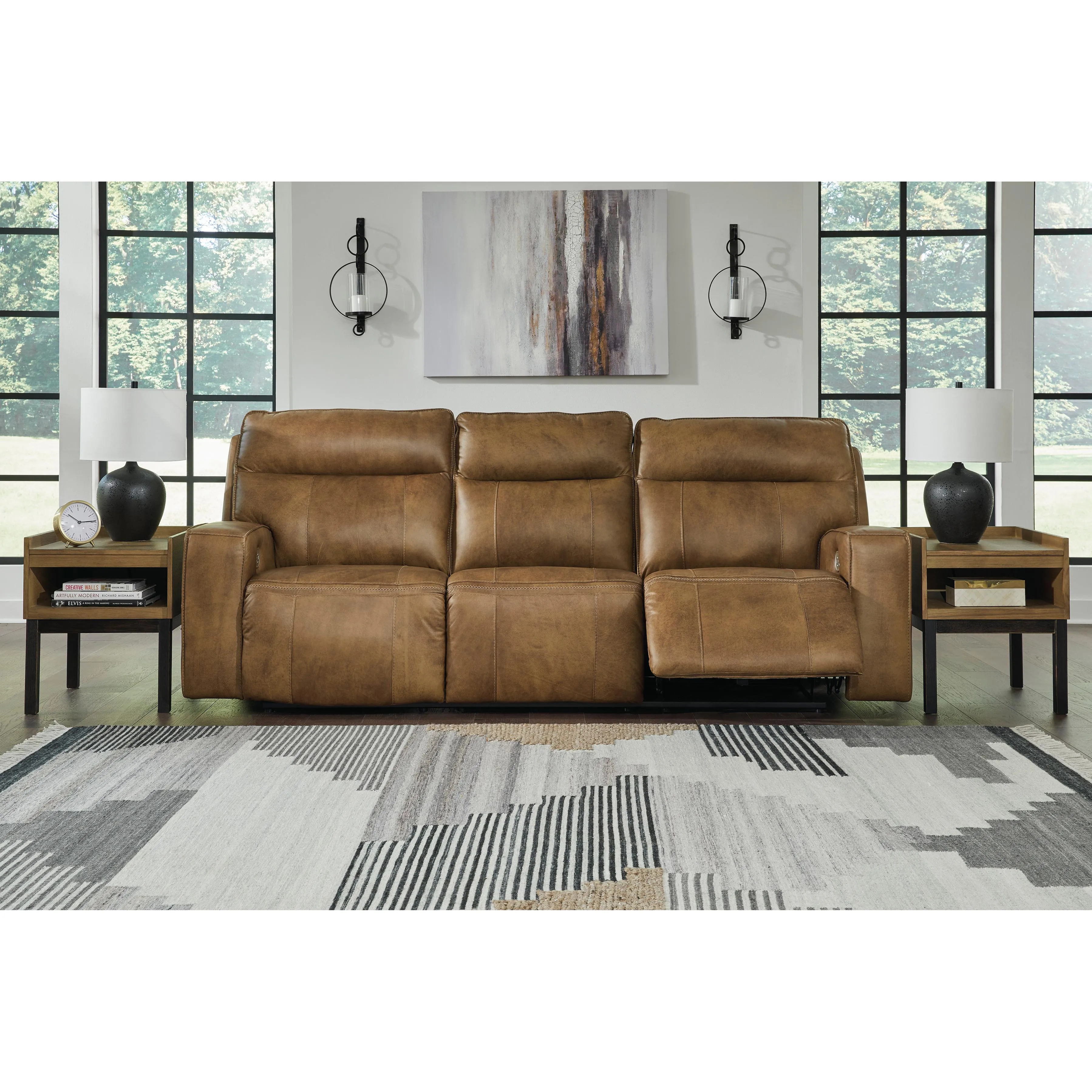 Signature Design by Ashley Game Plan Power Reclining Leather Sofa U1520615