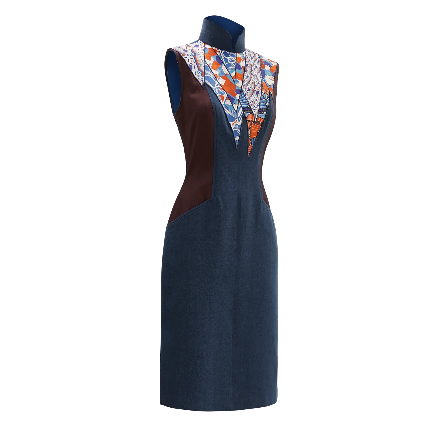 SPARKLE BY KAREN CHAN x  HK Heritage Museum【HK CLASSIC】Eco-Denim Cheongsam (Sleeveless / Regular Fit)