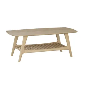 State Coffee Table with Shelf - Oak