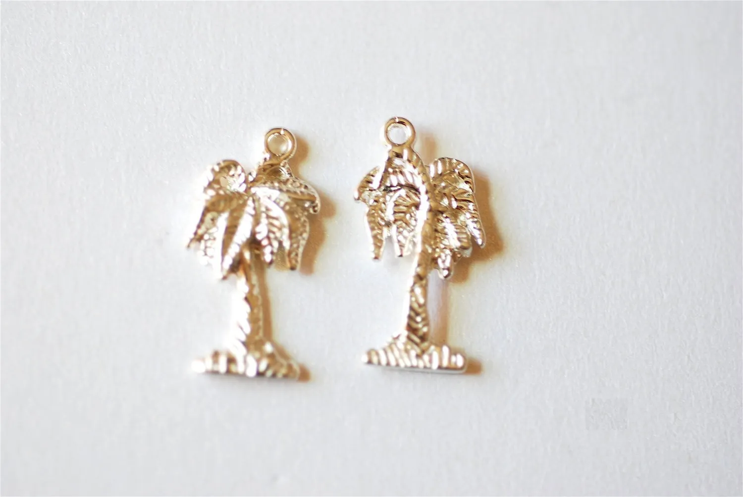 Sterling Silver Wholesale Tropical Palm Tree Charm Pendant- 925 Tree, Silver Coconut Tree, Silver Pine Tree Charm, Hawaiian, 237