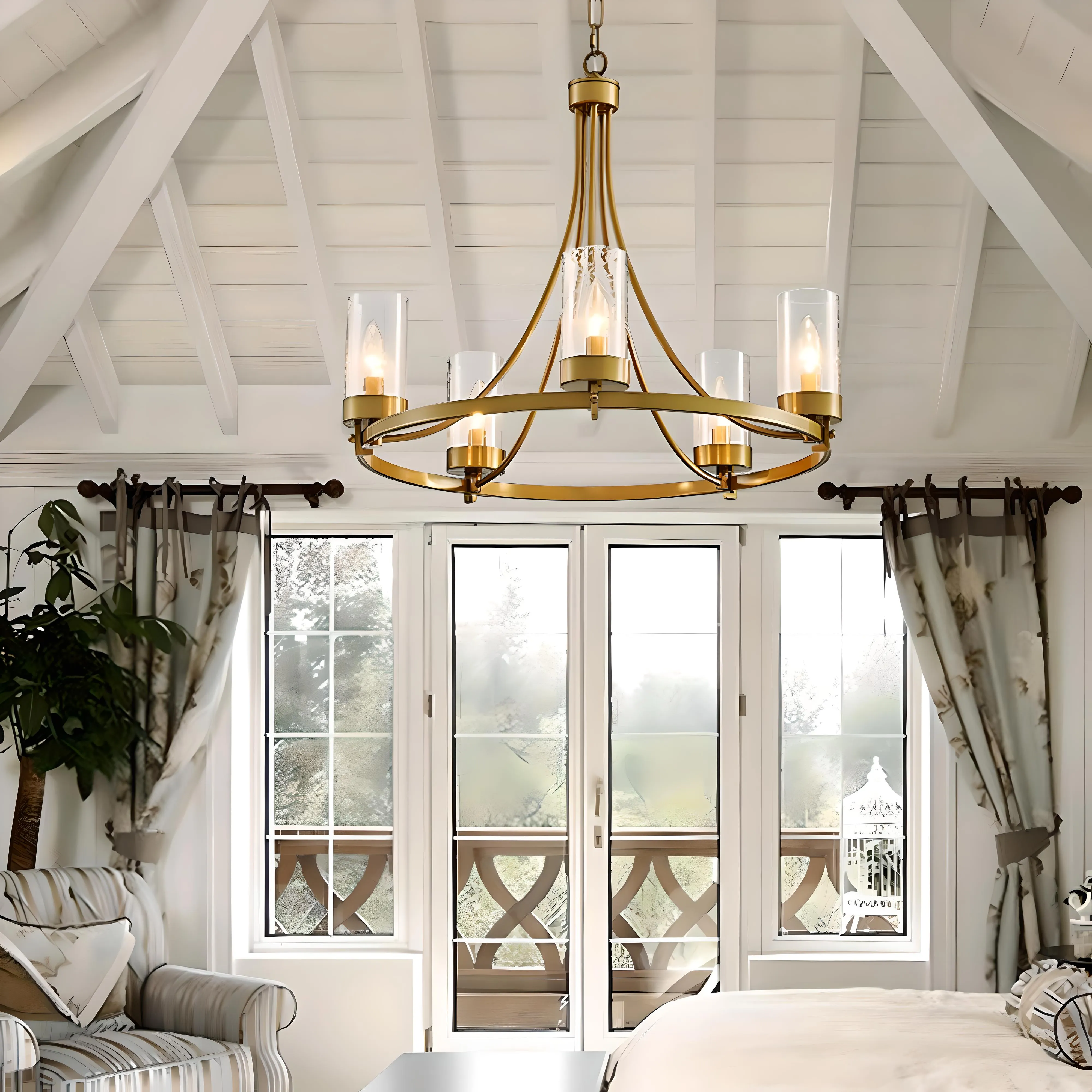 Tegernsee - Wagon Wheel Rustic Chandelier