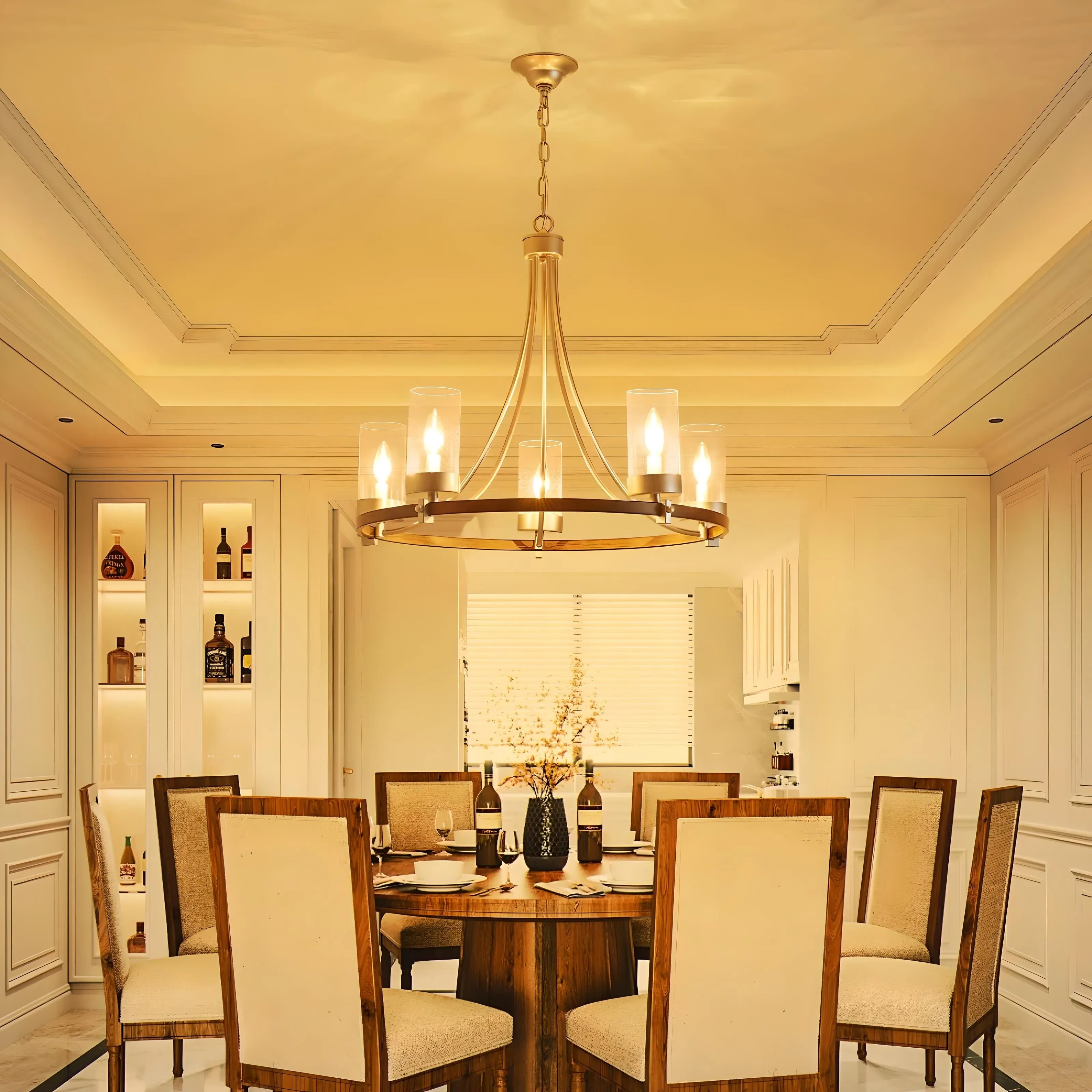 Tegernsee - Wagon Wheel Rustic Chandelier