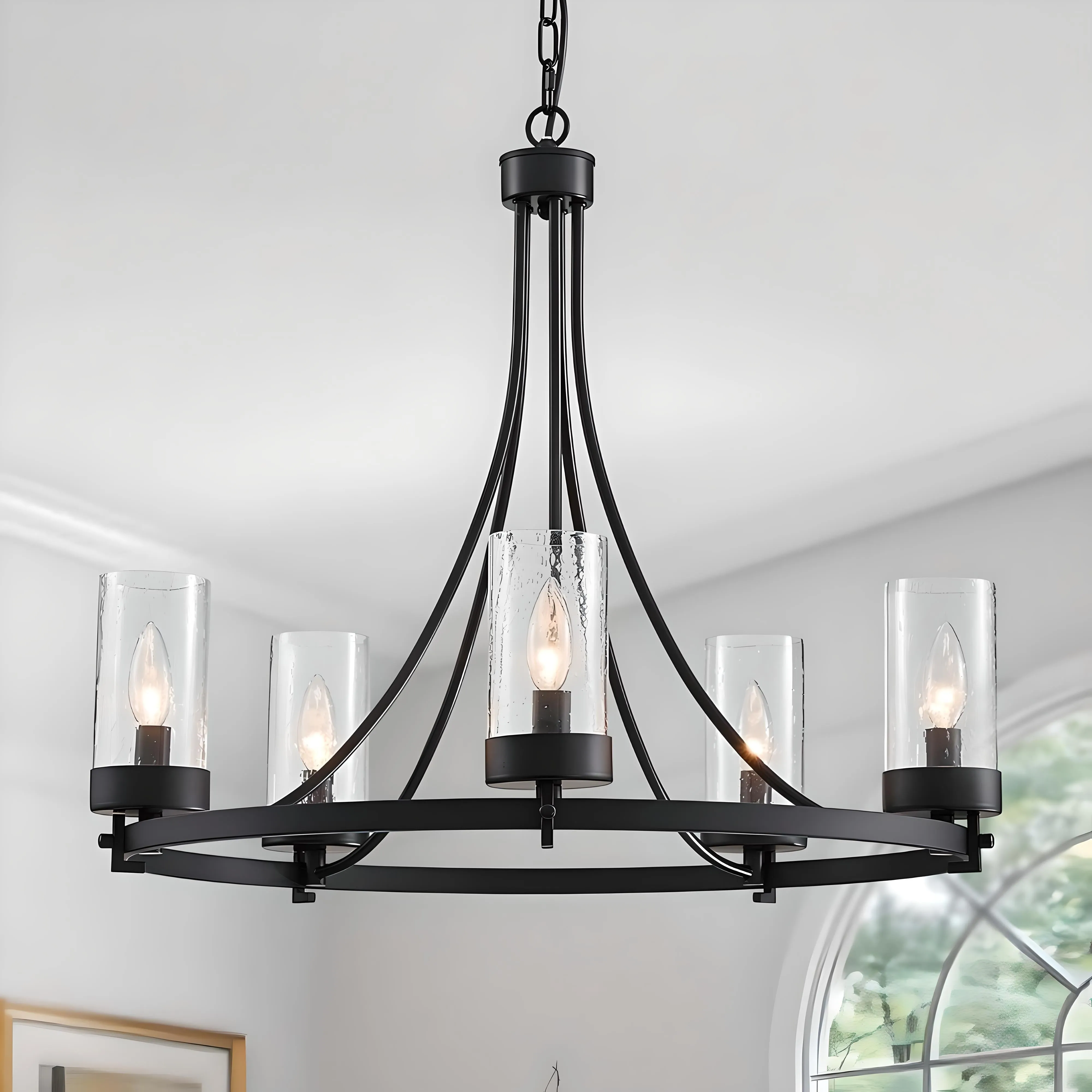 Tegernsee - Wagon Wheel Rustic Chandelier