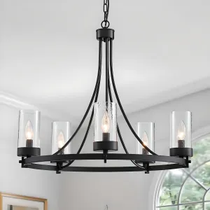 Tegernsee - Wagon Wheel Rustic Chandelier
