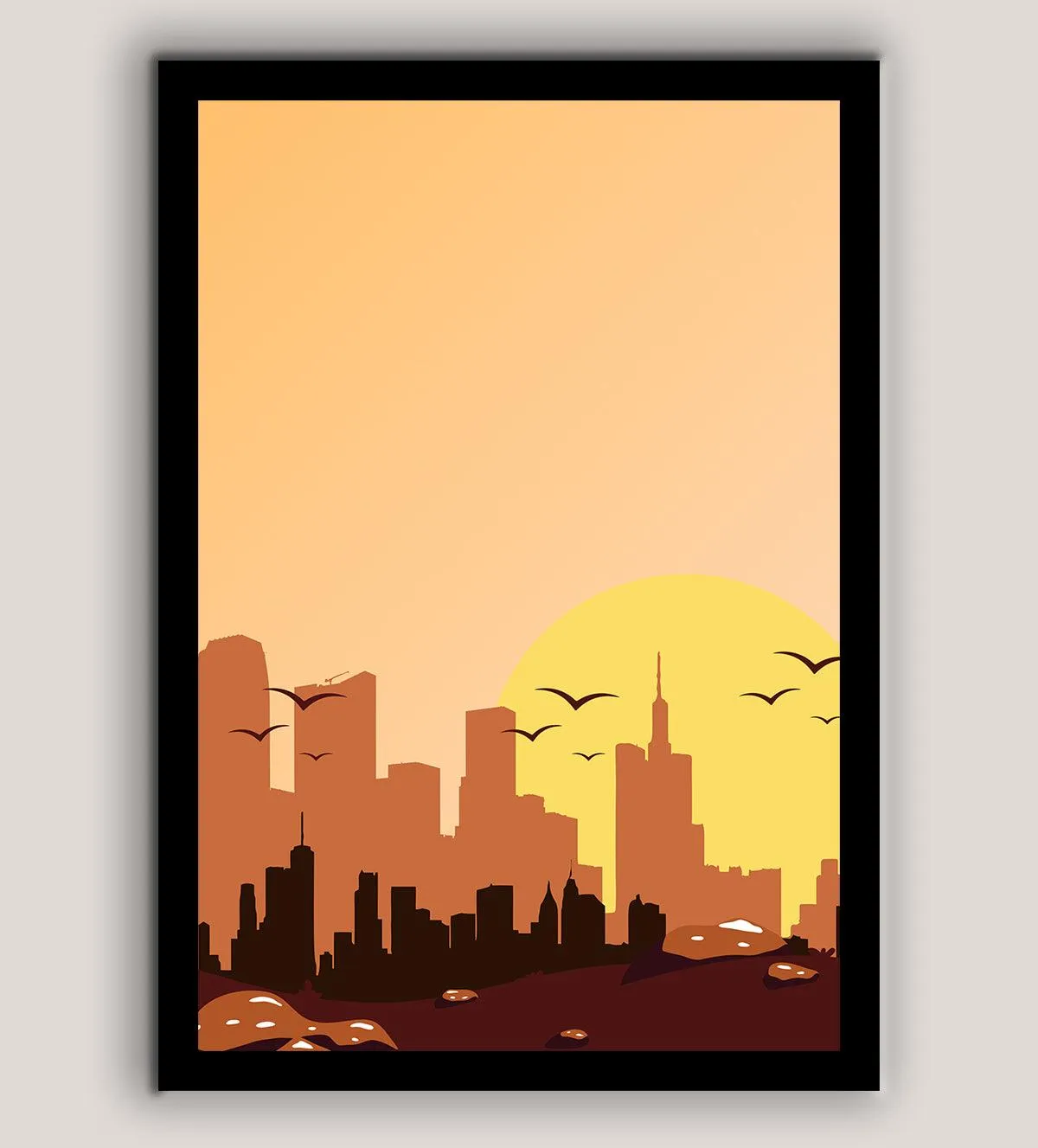 Urban Twilight: Trio of Modern Digital Landscape Art