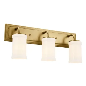 Vetivene 24 In 3-Lights Bathroom Vanity Light With Opal Glass, Gold Finish