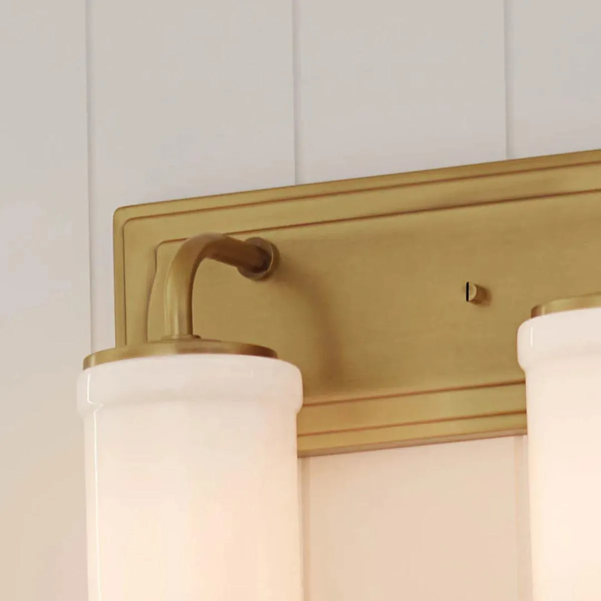 Vetivene 24 In 3-Lights Bathroom Vanity Light With Opal Glass, Gold Finish