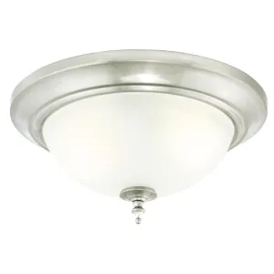 Westinghouse 6305600 2 Light Flush Brushed Nickel Finish with Frosted Glass