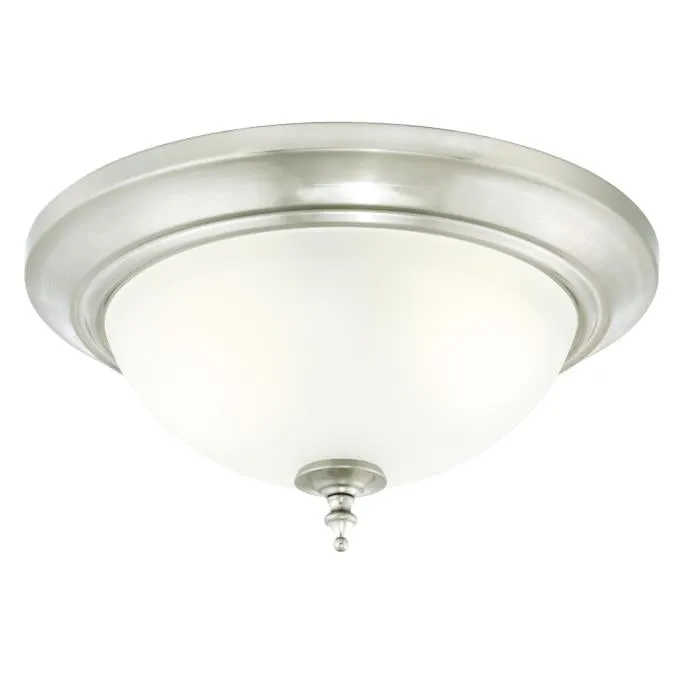 Westinghouse 6305600 2 Light Flush Brushed Nickel Finish with Frosted Glass